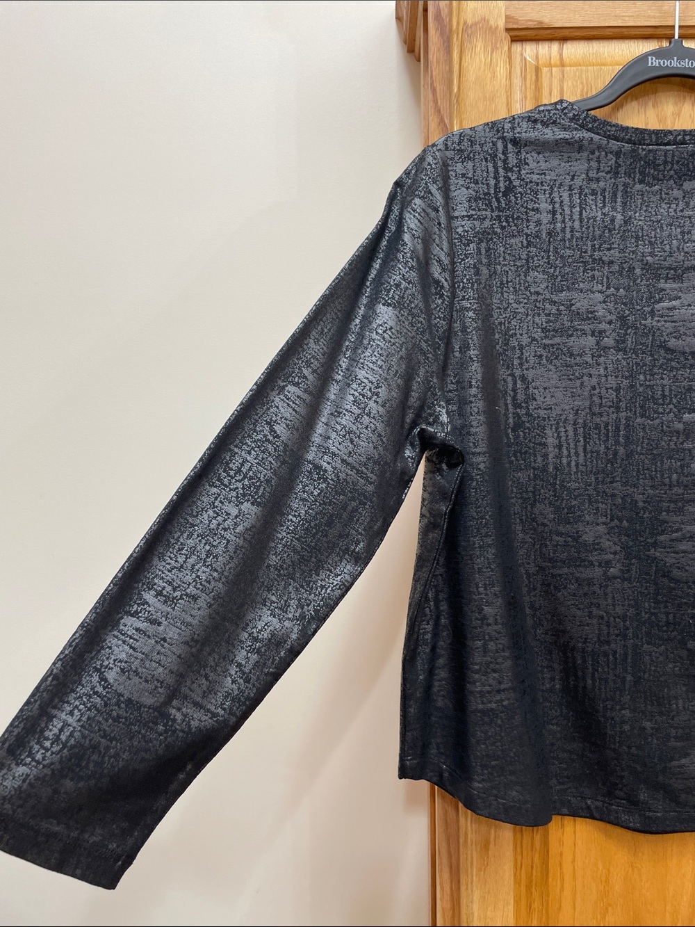 Liverpool Metallic Black Long-Sleeve Crewneck Top Medium Petite - Picture 14 of 15